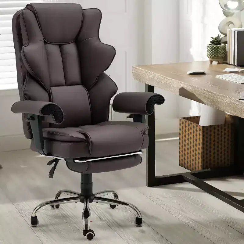 EROMMY 6-Point Massage Office Chair,Brown