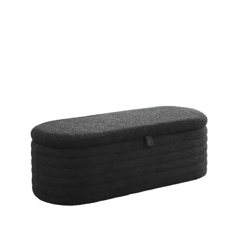 Upholstered Fabric Storage Ottoman Bench with Safety Hinge, 45.5"W End of Bed Stool