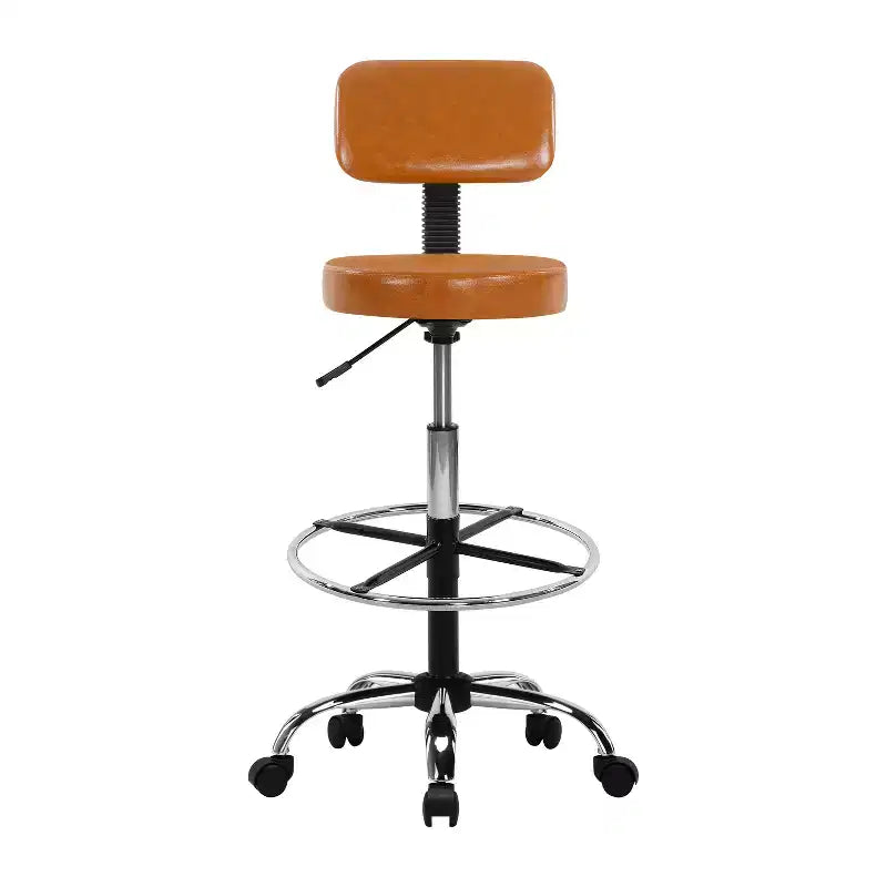 Home Imports Emporium Drafting Stool  Adjustable Swivel Faux Leather Stool with Footrest & Back Support
