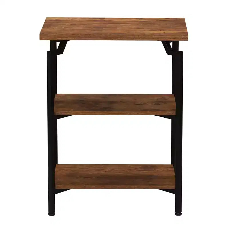 Narrow Open Storage Bookshelf with Steel Frame & Adjustable Feet, 30"H Traditional