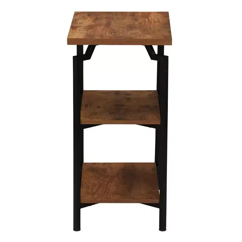 Narrow Open Storage Bookshelf with Steel Frame & Adjustable Feet, 30"H Traditional