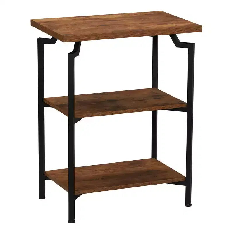Narrow Open Storage Bookshelf with Steel Frame & Adjustable Feet, 30"H Traditional