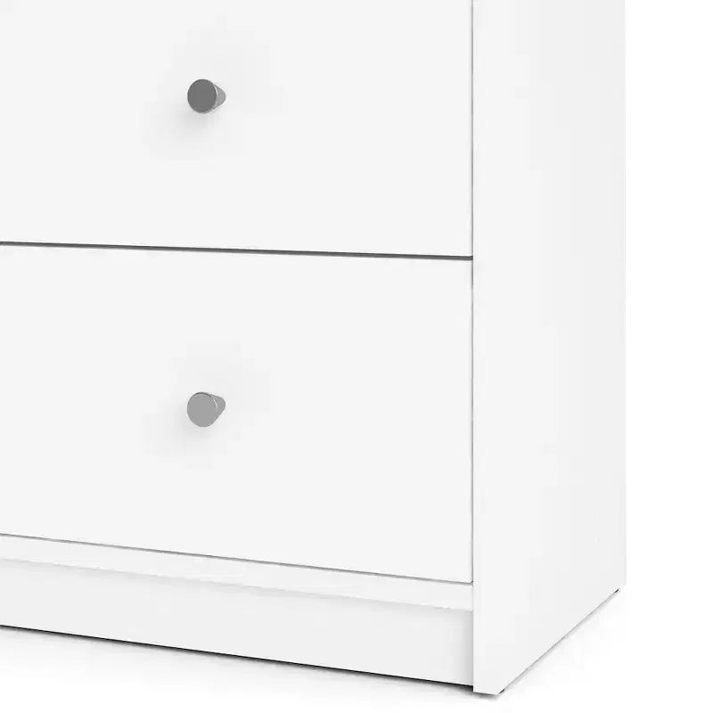 6-Drawer Double Dresser in White with Danish Design & Easy-Clean Foil Surface