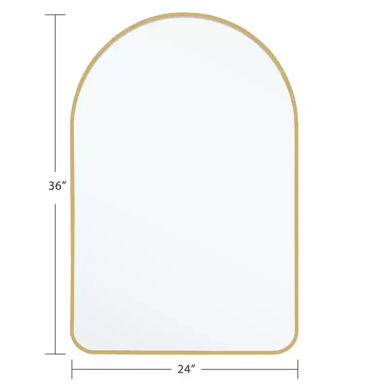 Gold Finish Aluminum Arch Mirror 91x61cm