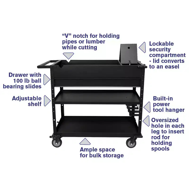 Montezuma 40 Work Cart with Power Tool Holder