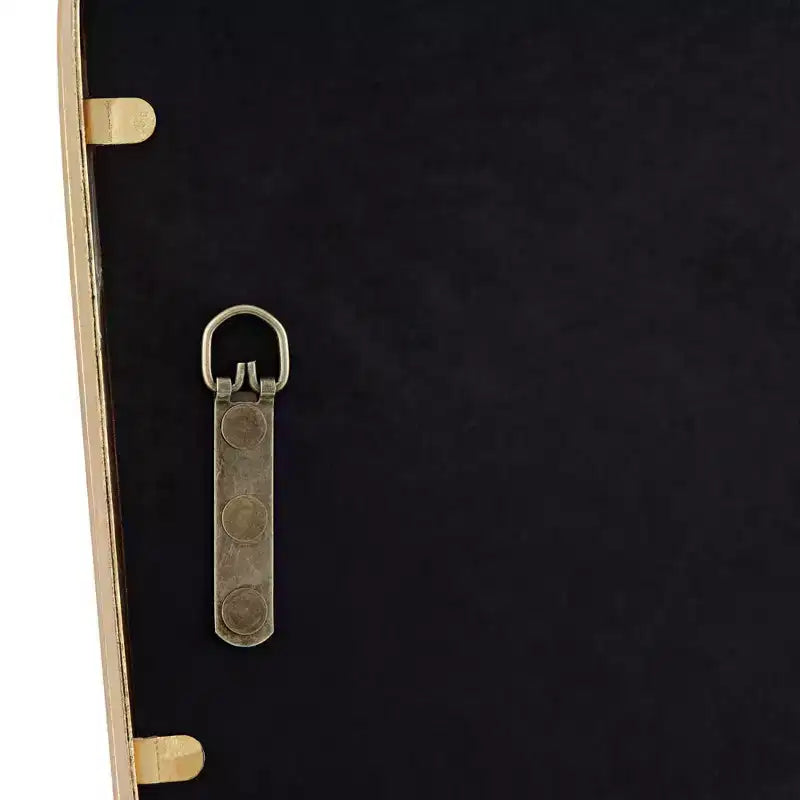 Modern Brass Finish Iron Wall Mirrors Set of 2, 22x34 Inches, Geometric Silhouette
