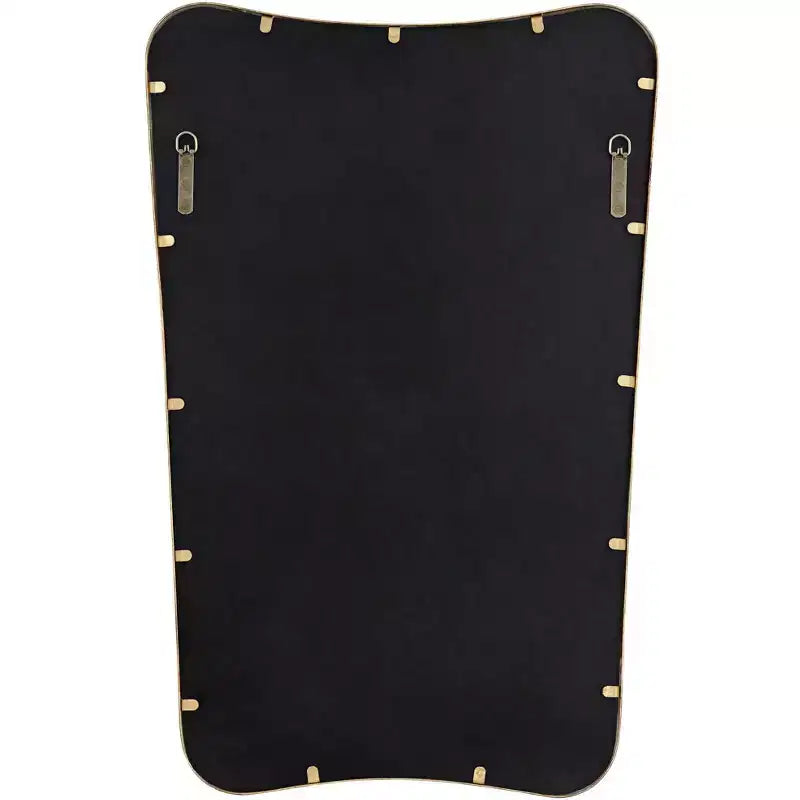 Modern Brass Finish Iron Wall Mirrors Set of 2, 22x34 Inches, Geometric Silhouette