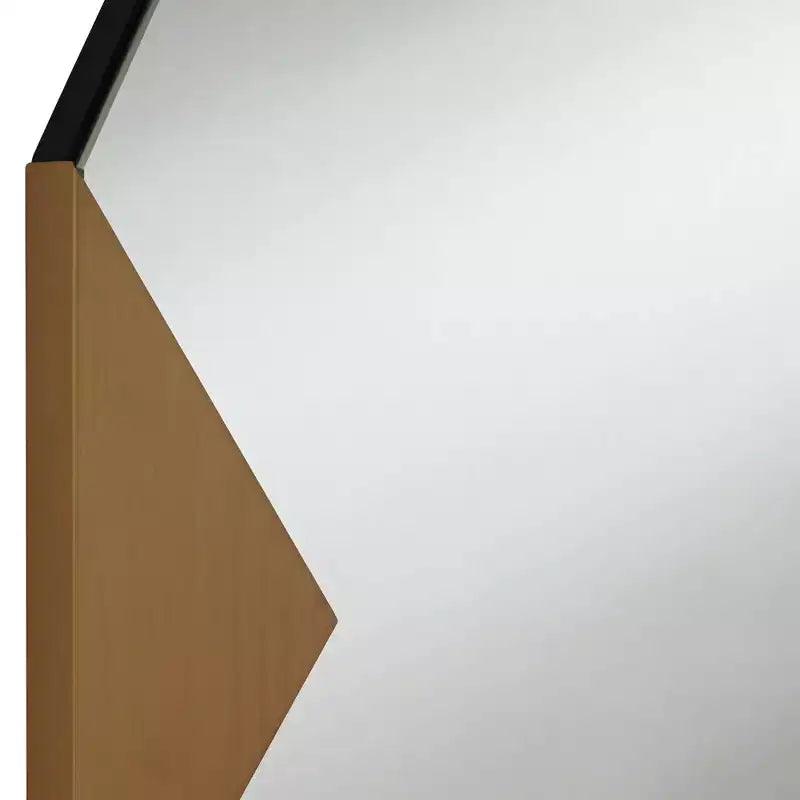 Mid-Century Modern Gold Triangle Accent Wall Mirrors Set of 2, 31x31 Inches