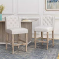 Christopher Knight Home Evelina Contemporary Wingback Rubberwood Upholstered Tufted Counter Stools (Set of 2)