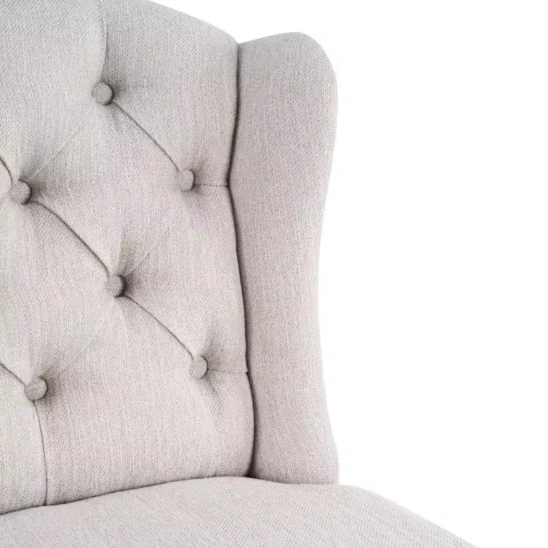 Contemporary Wingback Button-Tufted Counter Stools Set of 2, Rubberwood, 26.78"H