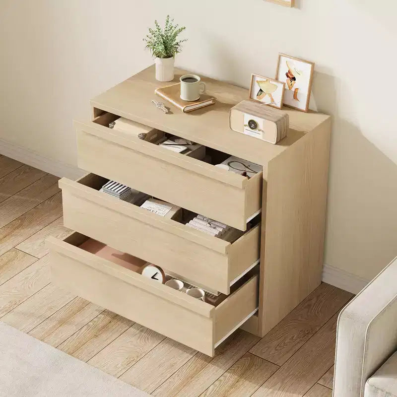 3 Drawer Dresser for Bedroom, Modern 3 Chest of Drawers with Handle-free Design, 31in Tall Closet Organizer for Bedroom, Living Room, Nursery