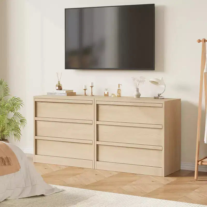 3 Drawer Dresser for Bedroom, Modern 3 Chest of Drawers with Handle-free Design, 31in Tall Closet Organizer for Bedroom, Living Room, Nursery