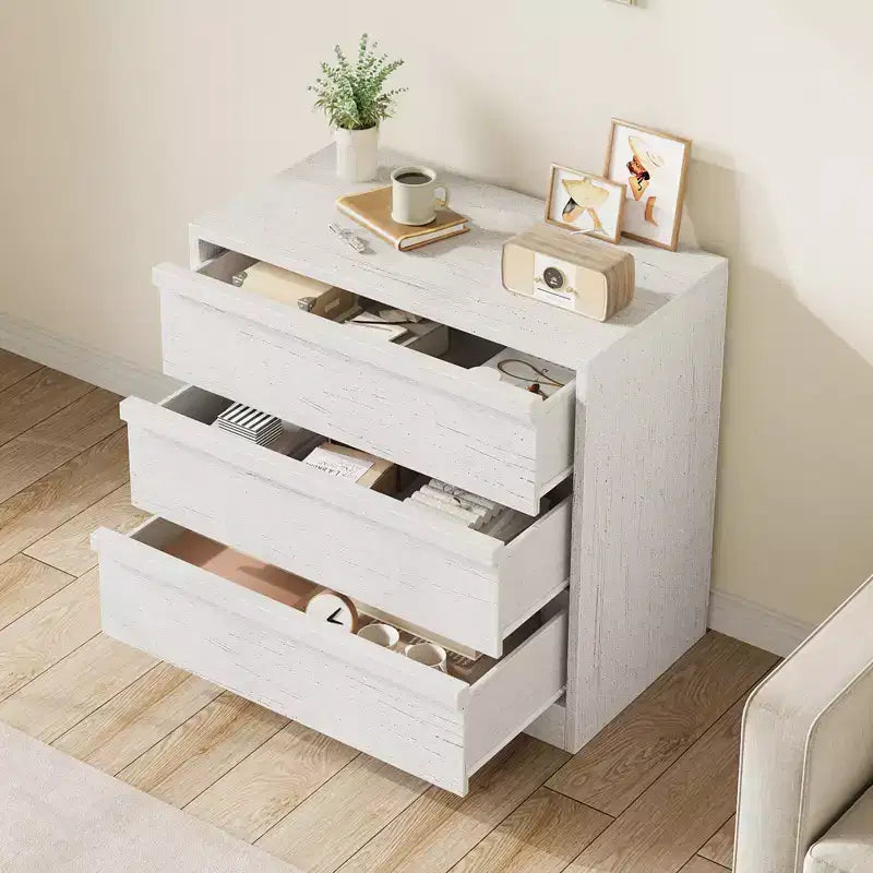 3 Drawer Dresser for Bedroom, Modern 3 Chest of Drawers with Handle-free Design, 31in Tall Closet Organizer for Bedroom, Living Room, Nursery