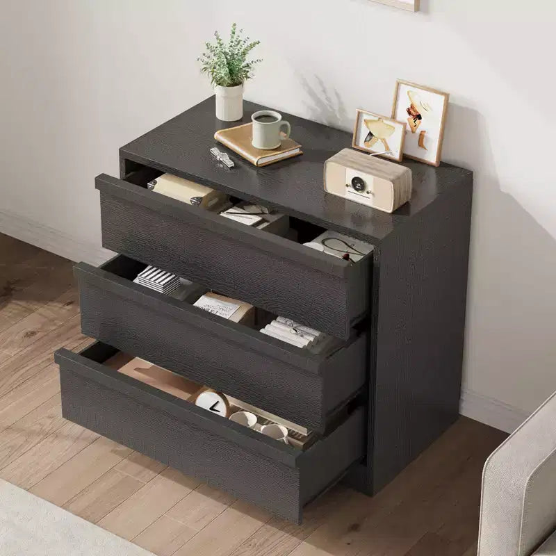 3 Drawer Dresser for Bedroom, Modern 3 Chest of Drawers with Handle-free Design, 31in Tall Closet Organizer for Bedroom, Living Room, Nursery