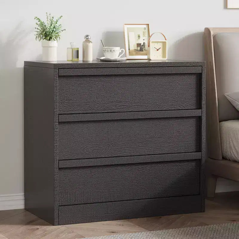 3 Drawer Dresser for Bedroom, Modern 3 Chest of Drawers with Handle-free Design, 31in Tall Closet Organizer for Bedroom, Living Room, Nursery