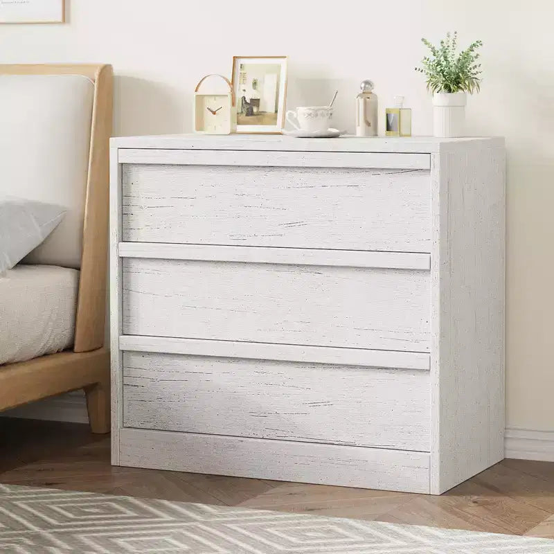 3 Drawer Dresser for Bedroom, Modern 3 Chest of Drawers with Handle-free Design, 31in Tall Closet Organizer for Bedroom, Living Room, Nursery