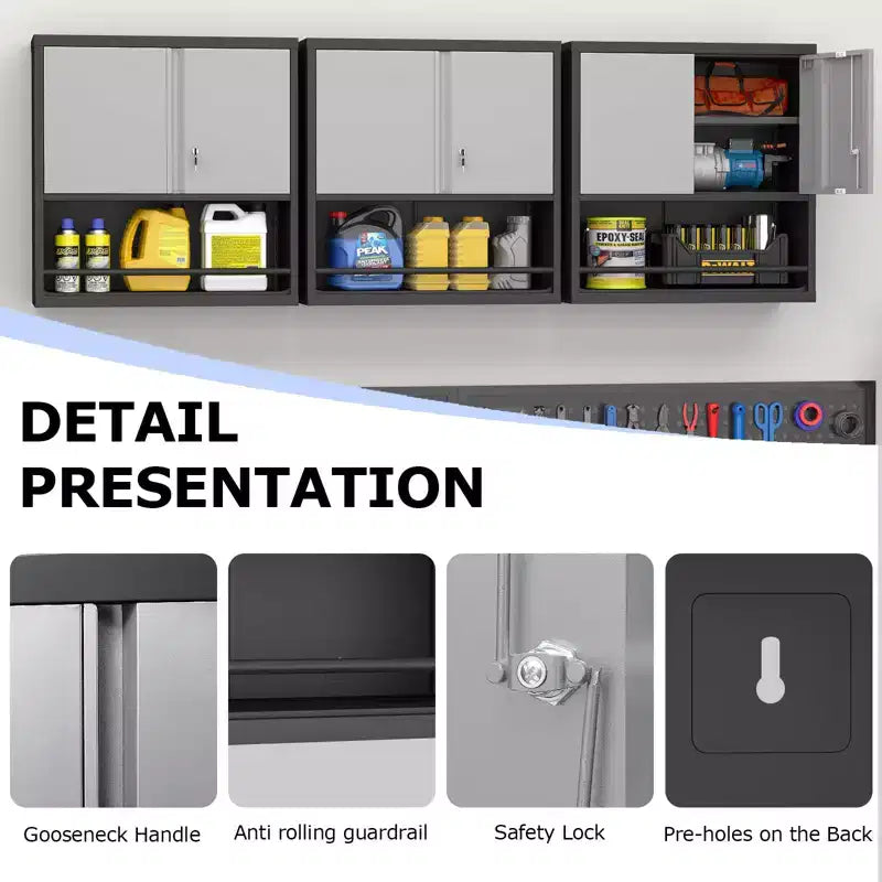 Metal Adjustable 2 Doors Metal Kitchen Pantry Cabinet With Adjustable Shelves