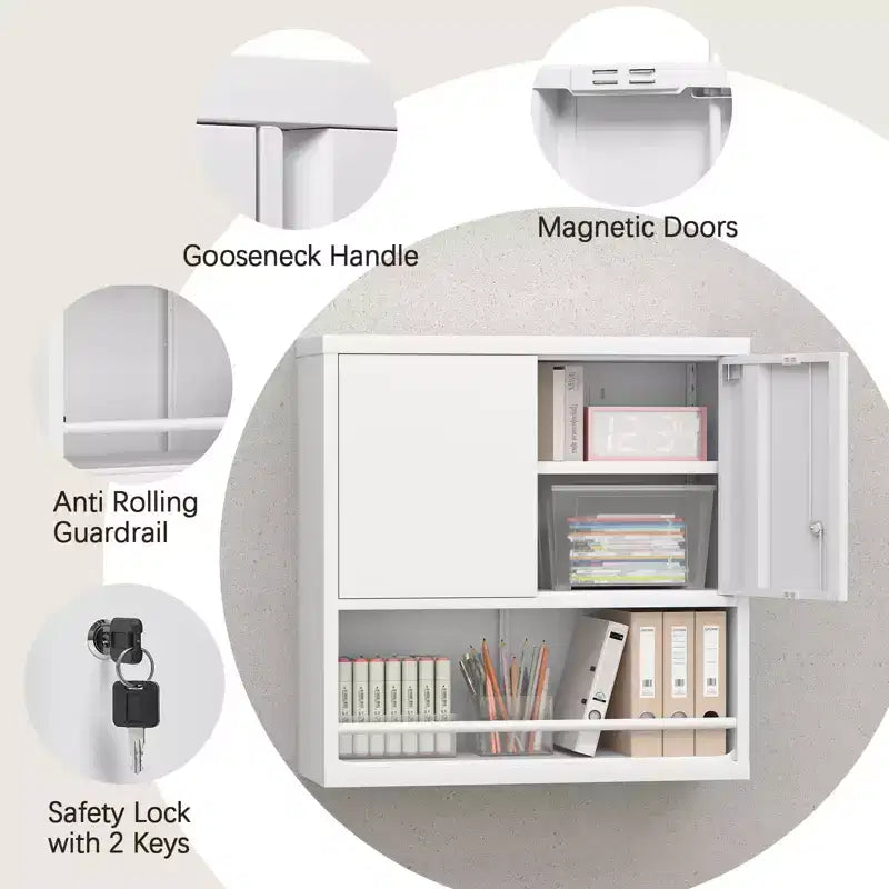 Metal Adjustable 2 Doors Metal Kitchen Pantry Cabinet With Adjustable Shelves