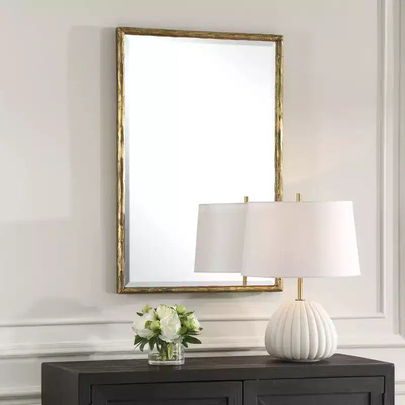 Uttermost Sutton 24 1/4 x 36 1/4 Gold Rectangle Wall Mirror