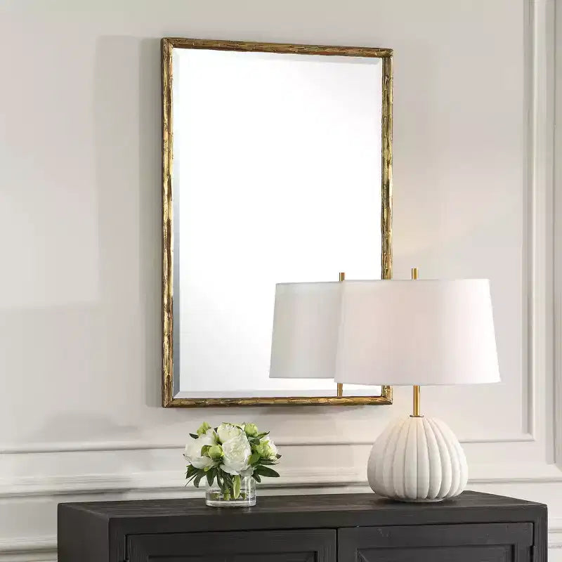Uttermost Sutton 24 1/4 x 36 1/4 Gold Rectangle Wall Mirror