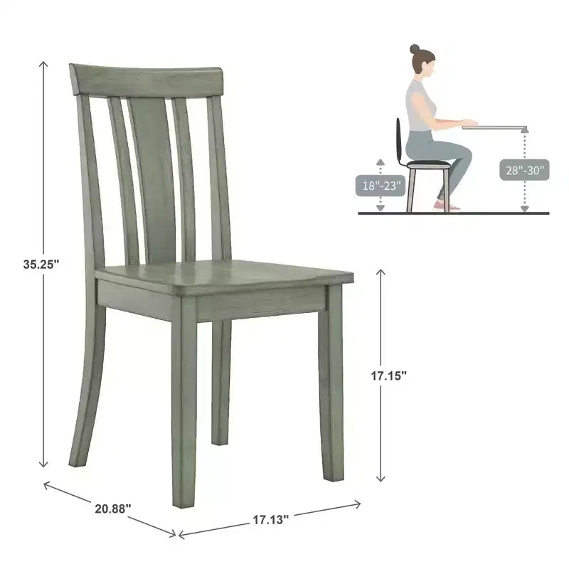 Lexington Slat Back Wood Dining Chairs (Set of 2) - iNSPIREQ
