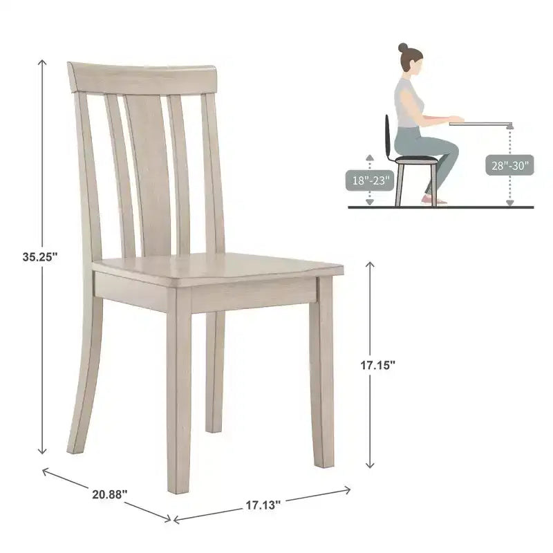 Lexington Slat Back Wood Dining Chairs (Set of 2) - iNSPIREQ