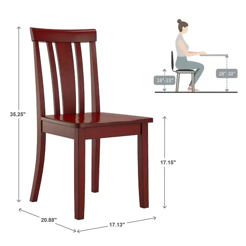 Lexington Slat Back Wood Dining Chairs (Set of 2) - iNSPIREQ