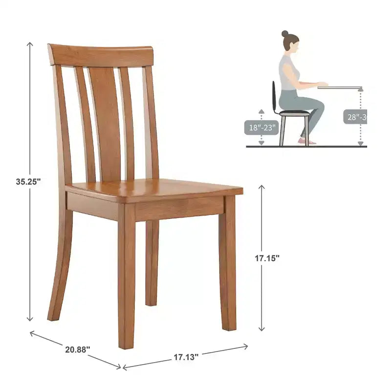 Lexington Slat Back Wood Dining Chairs (Set of 2) - iNSPIREQ