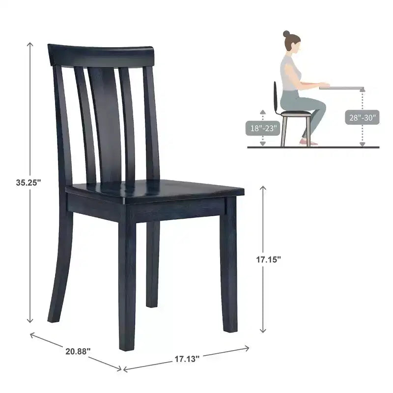 Lexington Slat Back Wood Dining Chairs (Set of 2) - iNSPIREQ
