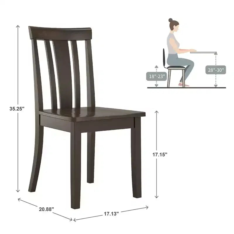 Lexington Slat Back Wood Dining Chairs (Set of 2) - iNSPIREQ