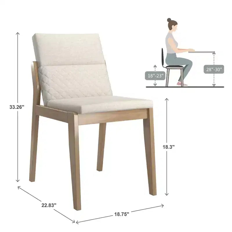 Kivik Beige Linen and Wood Dining Chairs (Set of 2) - iNSPIREQ