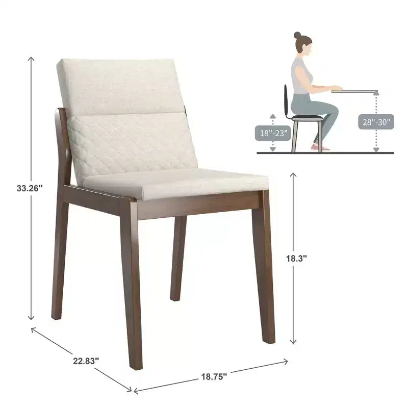 Kivik Beige Linen and Wood Dining Chairs (Set of 2) - iNSPIREQ