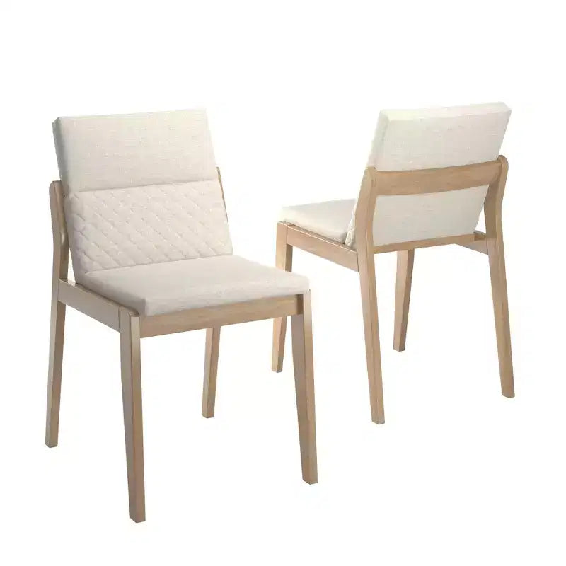 Kivik Beige Linen and Wood Dining Chairs (Set of 2) - iNSPIREQ
