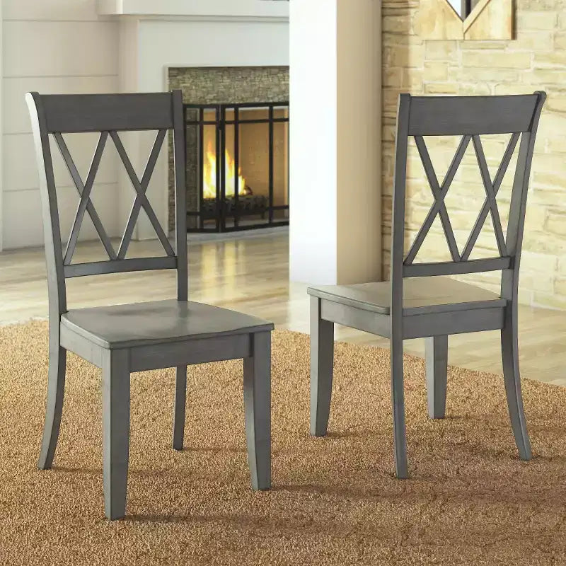 South Hill Double X Back Wood Dining Chairs (Set of 2) - iNSPIREQ