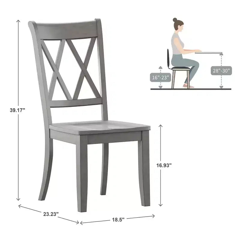 South Hill Double X Back Wood Dining Chairs (Set of 2) - iNSPIREQ