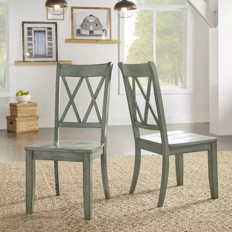 South Hill Double X Back Wood Dining Chairs (Set of 2) - iNSPIREQ