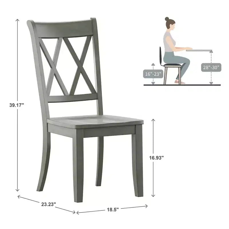 South Hill Double X Back Wood Dining Chairs (Set of 2) - iNSPIREQ