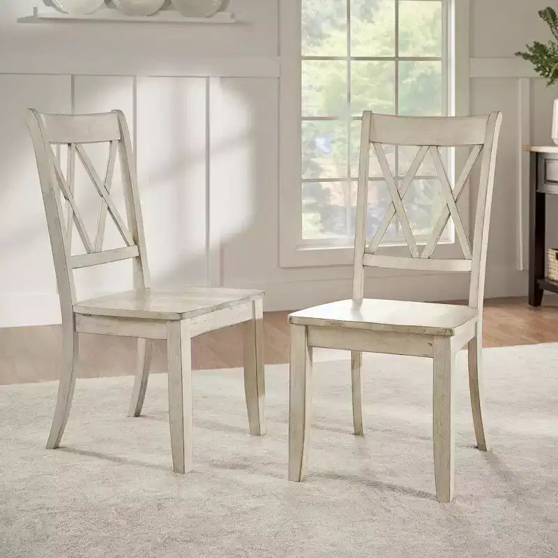 South Hill Double X Back Wood Dining Chairs (Set of 2) - iNSPIREQ