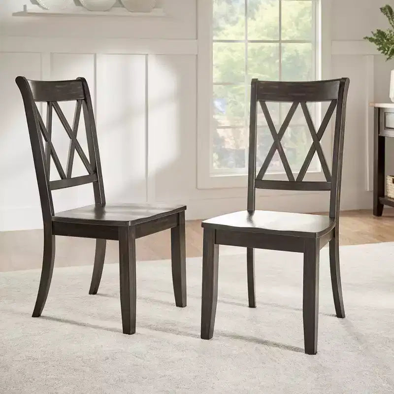 South Hill Double X Back Wood Dining Chairs (Set of 2) - iNSPIREQ