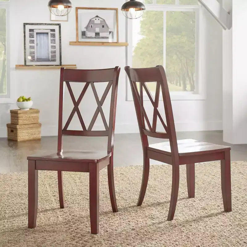 South Hill Double X Back Wood Dining Chairs (Set of 2) - iNSPIREQ