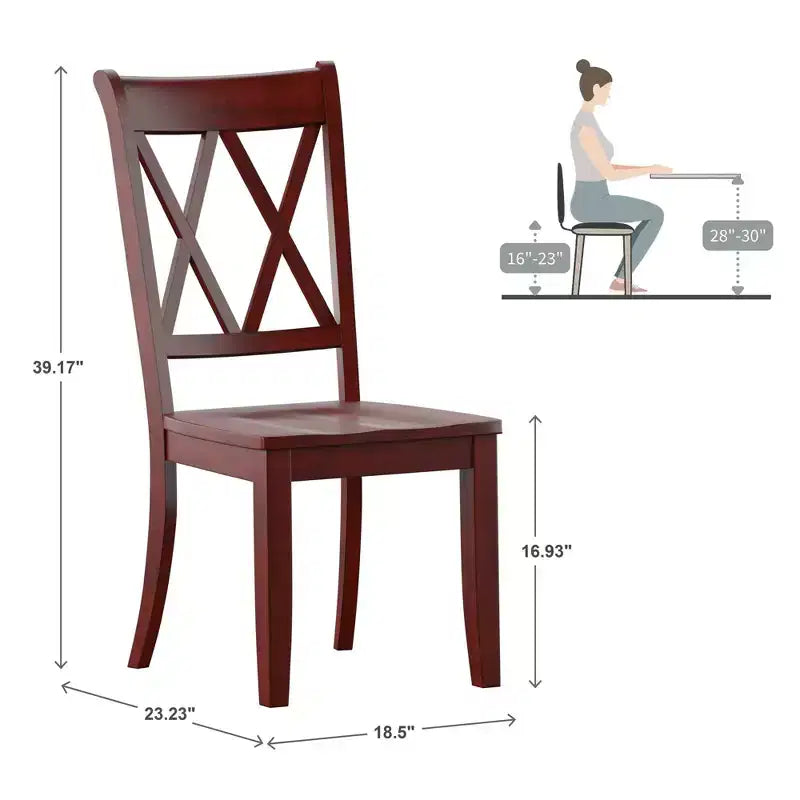 South Hill Double X Back Wood Dining Chairs (Set of 2) - iNSPIREQ