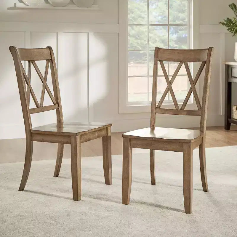 South Hill Double X Back Wood Dining Chairs (Set of 2) - iNSPIREQ