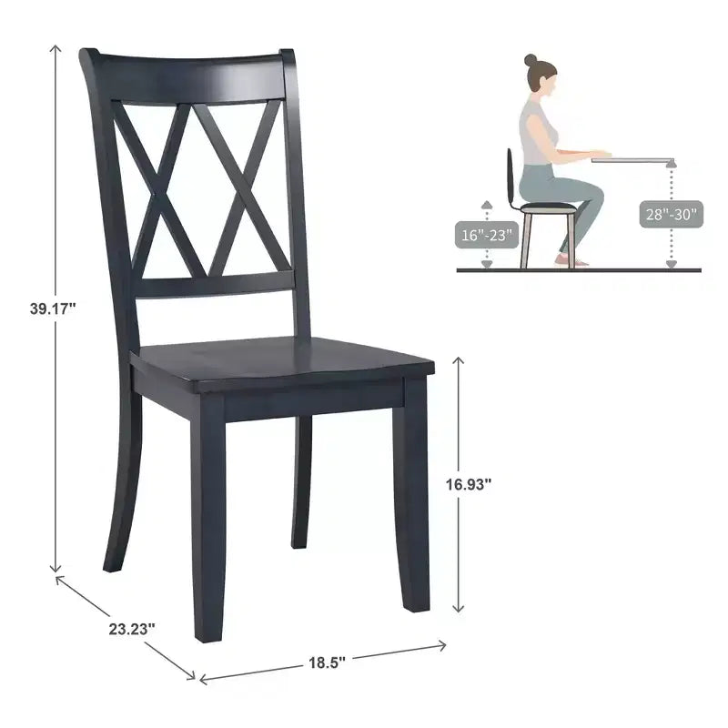 South Hill Double X Back Wood Dining Chairs (Set of 2) - iNSPIREQ