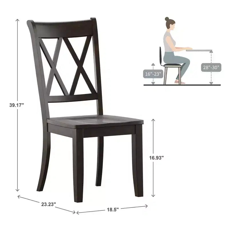 South Hill Double X Back Wood Dining Chairs (Set of 2) - iNSPIREQ