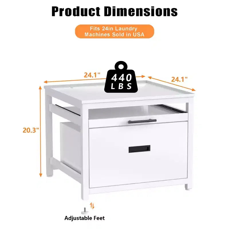 GDLF Washer Dryer Pedestal Stand, 24.1 Laundry Pedestal for Compact Washing Machine