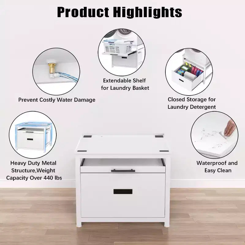 GDLF Washer Dryer Pedestal Stand, 24.1 Laundry Pedestal for Compact Washing Machine