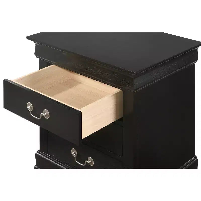 Wood Nightstand with 3 Drawers & Cherry Finish, 29x21x16", No Assembly Required