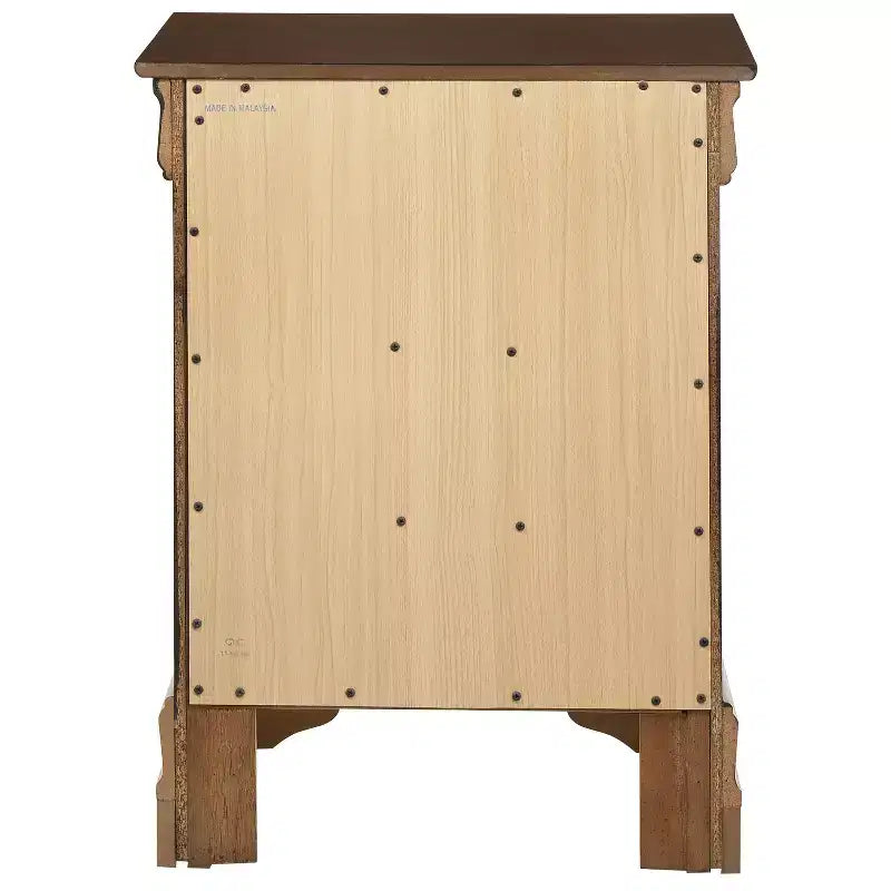 Wood Nightstand with 3 Drawers & Cherry Finish, 29x21x16", No Assembly Required