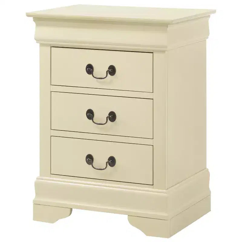Wood Nightstand with 3 Drawers & Cherry Finish, 29x21x16", No Assembly Required