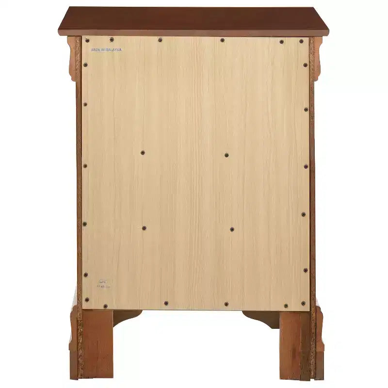 Wood Nightstand with 3 Drawers & Cherry Finish, 29x21x16", No Assembly Required